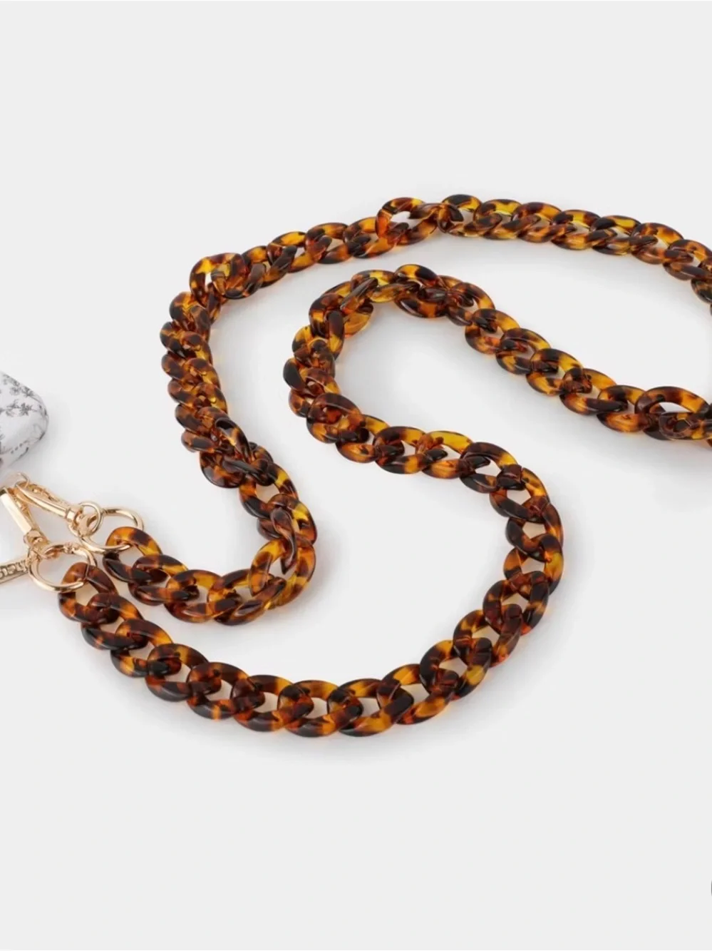 Tortoiseshell Link Chain Necklace - Women Jewelry